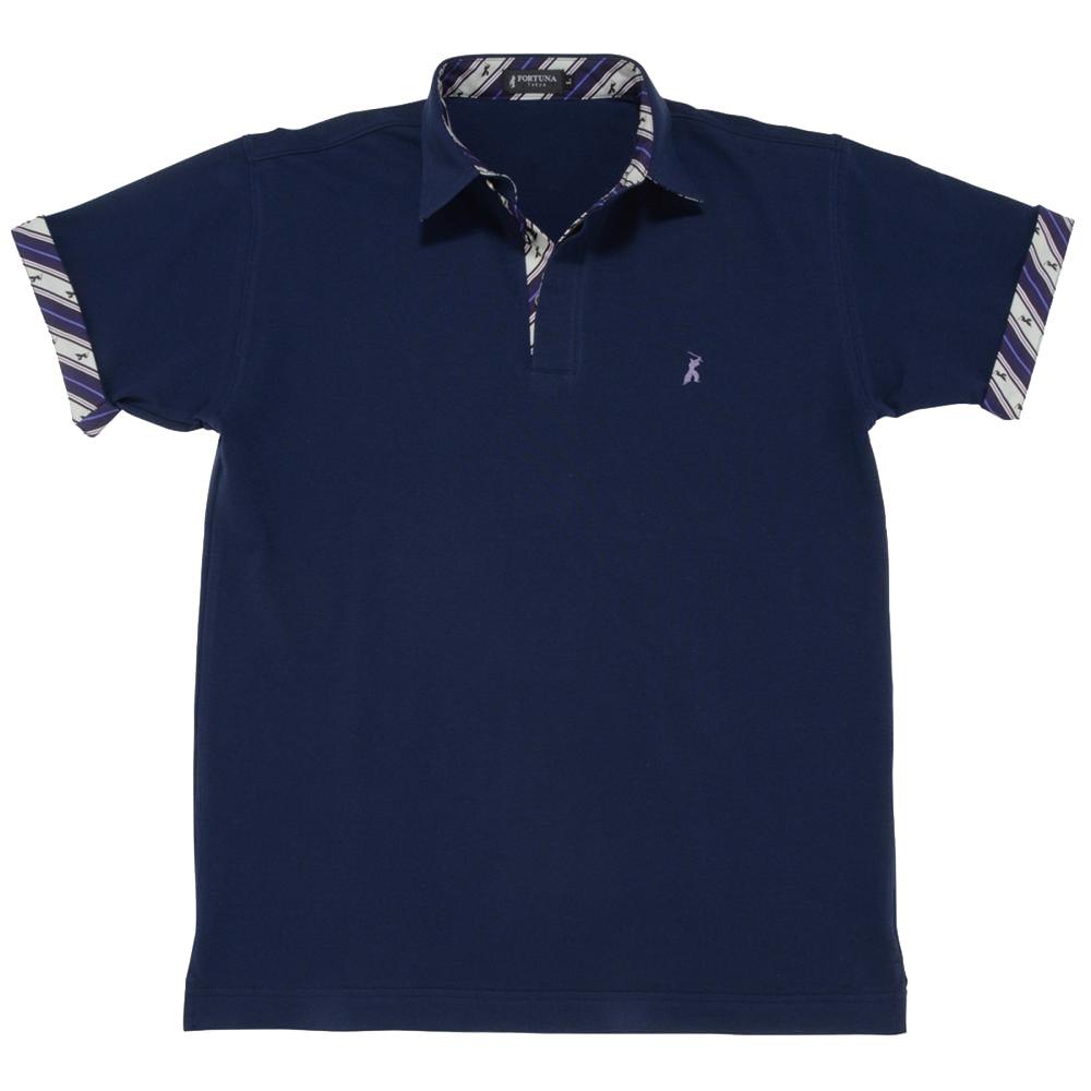 Men’s Short Sleeve Cotton Sports Polo Shirt -16. Samurai Design Made in Japan FORTUNA Tokyo