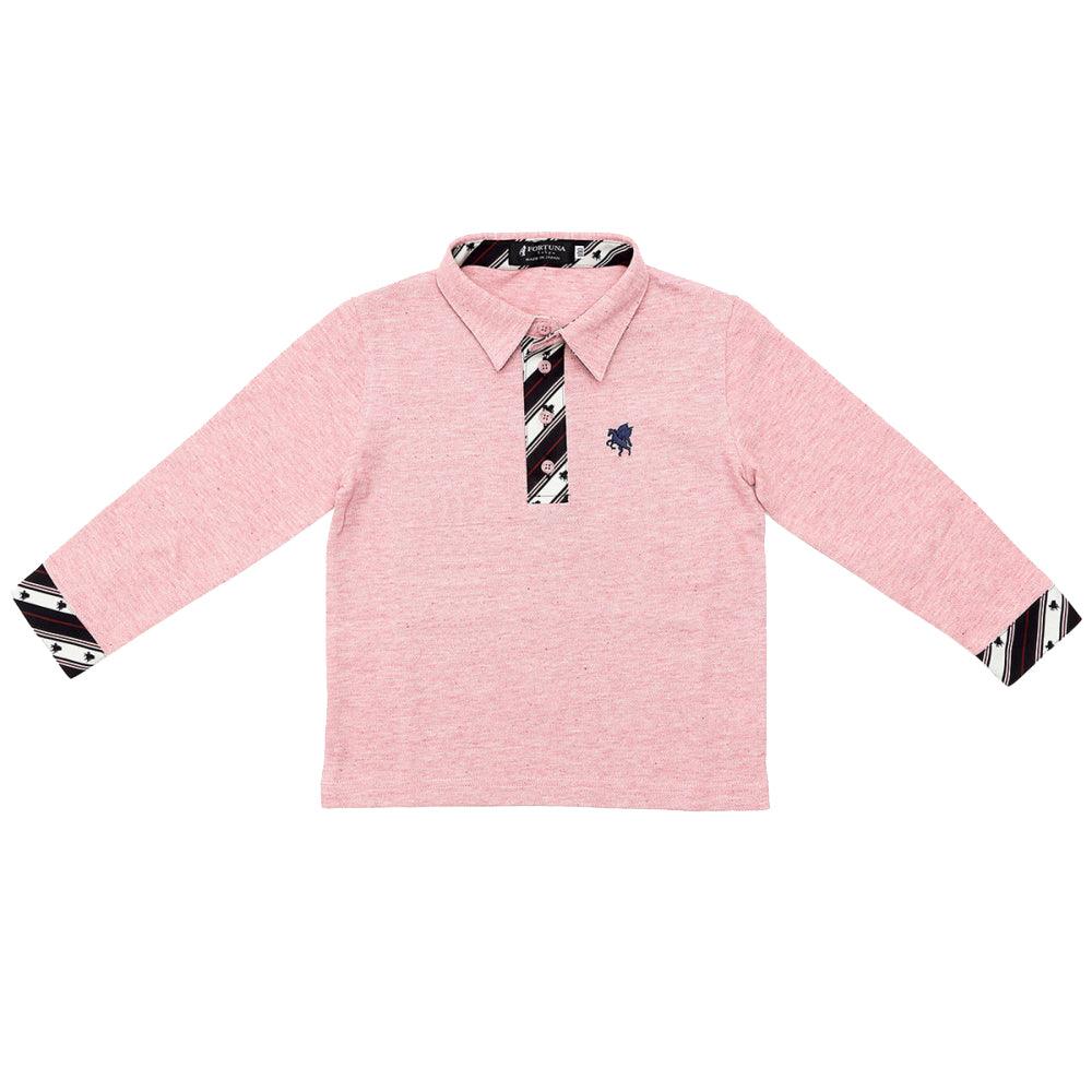 Kid's 100% Organic Cotton Long Sleeve Polo Shirt -13. Miracle Pegasus Design Made in Japan FORTUNA Tokyo